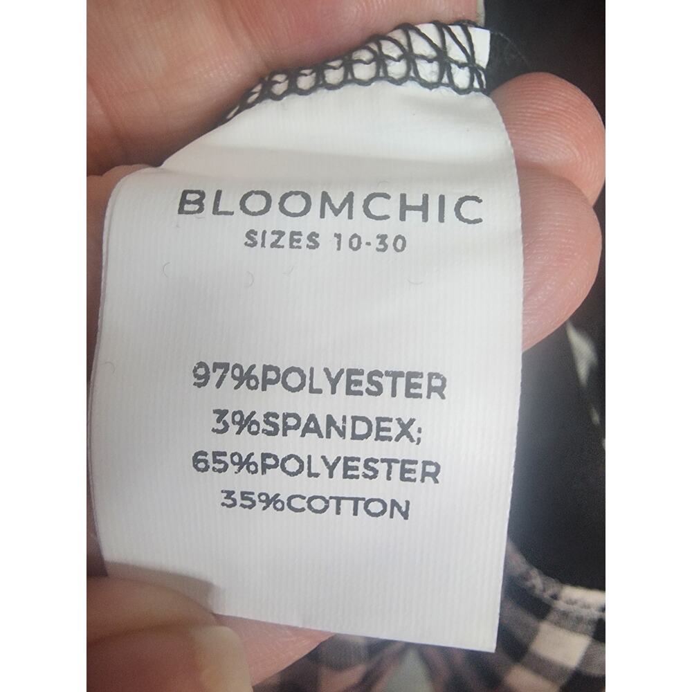 BloomChic Plaid Patchwork Shirt Collar Curved Hem… - image 5